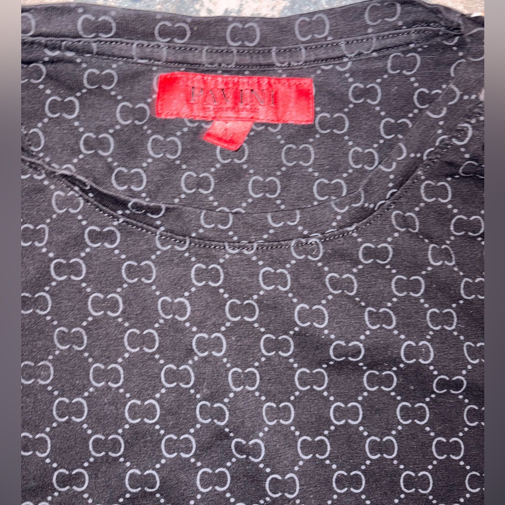 Black Patterned Short Sleeve Tee